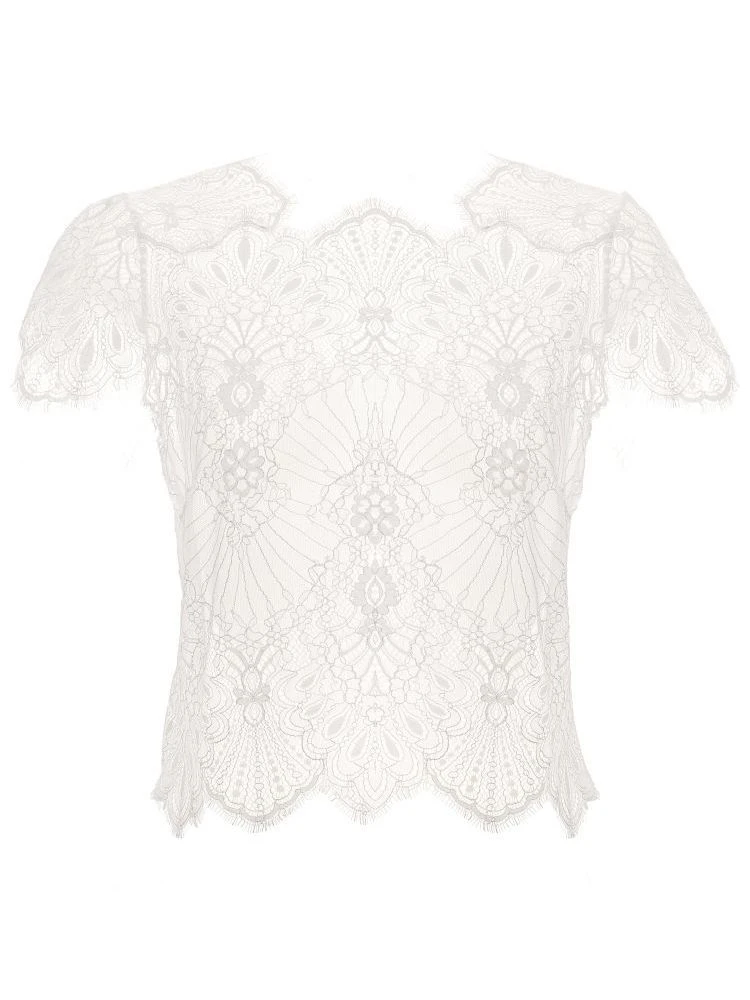 Spitze Kurzarm Top Von Prelude Milano 7 Spitze Kurzarm Top Von Prelude Milano – Bild 5