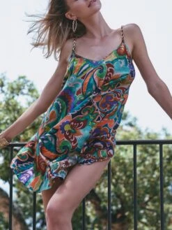 Kurzes Stretchseide Strandkleid ATHENA In Grün-bunt Von Marjolaine 7 Kurzes Stretchseide Strandkleid ATHENA In Grün-bunt Von Marjolaine -Pink Zebra kurzes strandkleid athena 4ath0201 3143 gemustert marjolaine 1