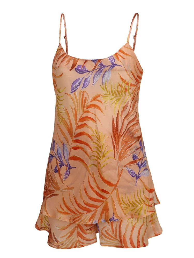 100% Seide Kurzpyjama LEANDRA In Apricot Oder Grün Von Eva B. Bitzer 4 100% Seide Kurzpyjama LEANDRA In Apricot Oder Grün Von Eva B. Bitzer – Bild 2