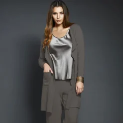 Baumwollmix Morgenmantel CASUAL Kuschelig Von Gattina -Pink Zebra kuschel baumwolle mantel 384390 gattina fango 8