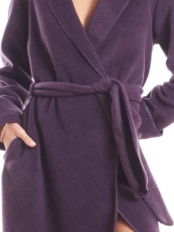 Morgenmantel KUSCHEL FLEECE Pflaume-violett Von Fiori Di Chiara -Pink Zebra kuschel morgenmantel lila fc9137 fiori di chiara 5