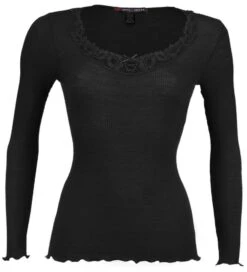 Merinowolle-Seide LANGARM SHIRT Mit Spitze Von Artimaglia