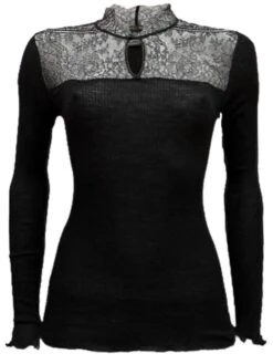 Merinowolle Seide STEHKRAGEN SHIRT Gerippt Von Artimaglia -Pink Zebra langarmshirt wolle seide 77604 ml schwarz artimaglia 1