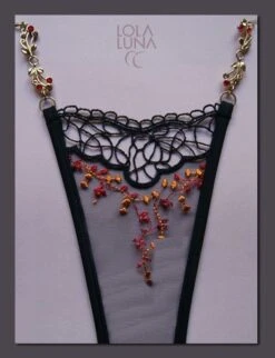 Lola Luna String JULIETTE CLOSED Größe L Schwarz-rost -Pink Zebra lola luna string juliette