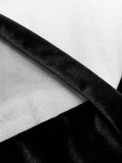 Langer Morgenmantel KIMONO TULLE LONGUE Tüll Schwarz Von Cadolle -Pink Zebra long kimono tulle et velours noir 4203af cadolle