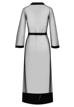 Langer Morgenmantel KIMONO TULLE LONGUE Tüll Schwarz Von Cadolle -Pink Zebra long kimono tulle et velours noir 4203af cadolle 6