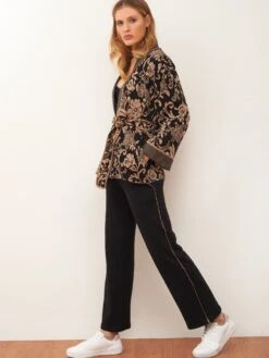 Jacke JACQUARD Schwarz-zimt Von Chiara Fiorini -Pink Zebra loungewear kuschel cotton g9611 cf1911 chiara fiorini 2 2