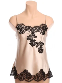 Seide Seidentop FLAVIA Mit Caudry Spitze Von Marjolaine 8 Seide Seidentop FLAVIA Mit Caudry Spitze Von Marjolaine -Pink Zebra marjolaine seide flavia 3fla4003 sand schwarz 1 1