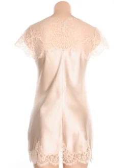 Seidennegligé ETINCELLE No. 3 Sandfarben Mit Spitze Marjolaine -Pink Zebra marjolaine seide neglige etincelle no 3 eti0301 sand ruecken