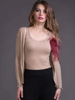 Merinowolle-Seide CARDIGAN Gerippt Von Artimaglia 20 Merinowolle-Seide CARDIGAN Gerippt Von Artimaglia -Pink Zebra merino wolle seide cardigan 43804 sand artimaglia 4