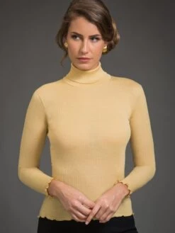 Merinowolle-Seide ROLLKRAGEN SHIRT Gerippt Von Artimaglia 12 Merinowolle-Seide ROLLKRAGEN SHIRT Gerippt Von Artimaglia -Pink Zebra merino wolle seide rollkragen shirt 54904 gold artimaglia 1