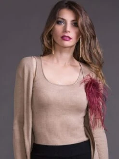 Merinowolle-Seide CAMISOLE TOP Gerippt Von Artimaglia -Pink Zebra merino wolle seide top 43902 sand artimaglia 5 1