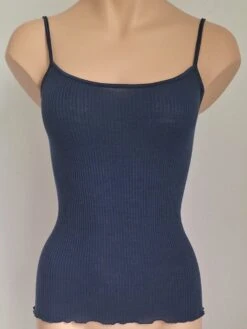 Merinowolle-Seide SPAGHETTI-TOP Gerippt Von Artimaglia 22 Merinowolle-Seide SPAGHETTI-TOP Gerippt Von Artimaglia -Pink Zebra merinowolle seide spaghetti top abendblau 7031 43901 artimaglia