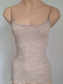 Merinowolle-Seide SPAGHETTI-TOP Gerippt Von Artimaglia 24 Merinowolle-Seide SPAGHETTI-TOP Gerippt Von Artimaglia -Pink Zebra merinowolle seide spaghetti top beige meliert avena 7031 43901 artimaglia