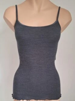 Merinowolle-Seide SPAGHETTI-TOP Gerippt Von Artimaglia 19 Merinowolle-Seide SPAGHETTI-TOP Gerippt Von Artimaglia -Pink Zebra merinowolle seide spaghetti top schiefergrau 7031 43901 artimaglia