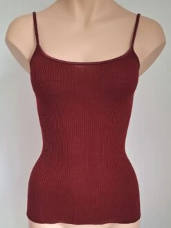 Merinowolle-Seide SPAGHETTI-TOP Gerippt Von Artimaglia 20 Merinowolle-Seide SPAGHETTI-TOP Gerippt Von Artimaglia -Pink Zebra merinowolle seide spaghetti top weinrot marsala 7031 43901 artimaglia