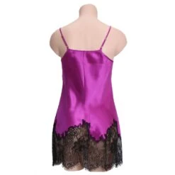 Seide Mini Combinette CHANTAGE Spitze Von Marjolaine -Pink Zebra mini combinette chantage 301 orchidee marjolaine ruecken 1