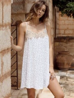 Nachthemd CECILIA Weiß-taupe Mit Modal Von Imec -Pink Zebra modal nachthemd cecilia weiss taupe 70006 imec