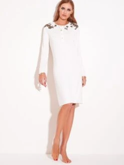 Modal Nachthemd CREMA Wollweiß Von Chiara Fiorini -Pink Zebra modal nachthemd g0625 ivory chiara fiorini 2 1
