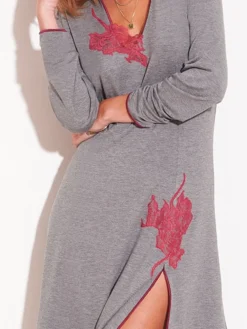 Modal Langarm Nachthemd FUMO Mittelgrau Von Chiara Fiorini -Pink Zebra modal nachthemd g0634 grau chiara fiorini 2 1 1