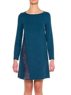 Winter Nachtkleid REBECCA Petrol Aus Modal Von Imec -Pink Zebra modal nachthemd rebecca 71657 petrol imec 2