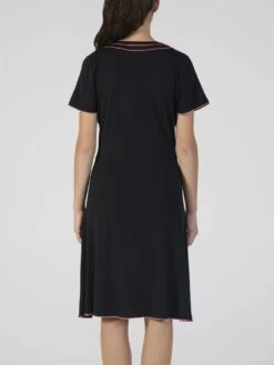 Modal Nachtkleid Knielang Schwarz-pink Von Verdiani 9 Modal Nachtkleid Knielang Schwarz-pink Von Verdiani -Pink Zebra modal nachthemd schwarz 4520 verdiani 2