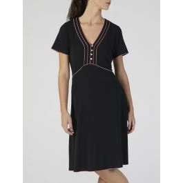 Modal Nachtkleid Knielang Schwarz-pink Von Verdiani 3 Modal Nachtkleid Knielang Schwarz-pink Von Verdiani