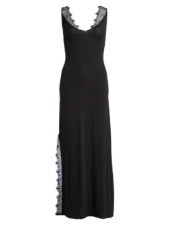 Modal Nachtkleid AURORA Schwarz Von Escora -Pink Zebra modal nachtkleid schwarz 1693 e257 400 escora 4