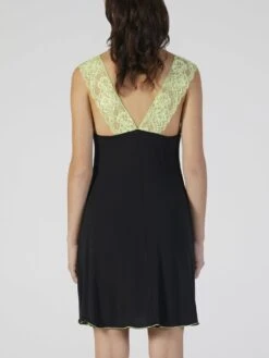 Modal Neglige Mit Spitze Kurz Schwarz-apfelgrün Von Verdiani -Pink Zebra modal neglige kurz schwarz 4510 verdiani 2