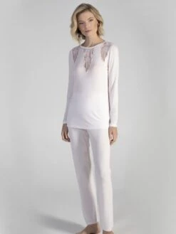 Modal Pyjama SNOW In Weiss Von Verdiani -Pink Zebra modal pyjama 4403 weiss verdiani 1