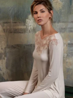 Pyjama CLOE Puder Modal Von Imec -Pink Zebra modal pyjama 70573 cloe creme imec 1