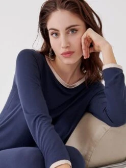 Pyjama GIADA Dunkelblau Aus Modal Von Imec -Pink Zebra modal pyjama giada dunkelblau 72593 imec 2