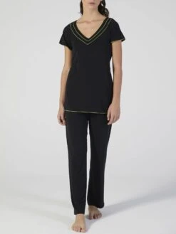 Modal Pyjama Schwarz-kiwigrün Von Verdiani -Pink Zebra modal pyjama schwarz 4521 verdiani 1