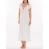 Langes Modal Kurzarm Nachtkleid In Weiss Von Verdiani -Pink Zebra modaljersey nachtkleid spitze 4302 panna verdiani