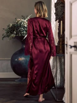 Stretchseide Morgenmantel RUBY Von Marjolaine -Pink Zebra morgenmantel 4rub2201 0056 marjolaine 2