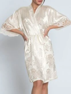 Ausbrenner Morgenmantel BELLISSIME AMOUR Mit Spitze Von Lise Charmel -Pink Zebra morgenmantel bellissime amour alj2032 cremeweiss lise charmel 2 1