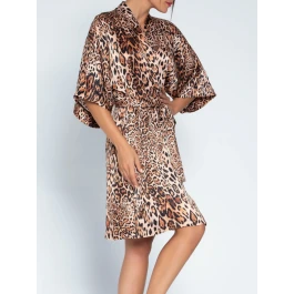 100% Seide Kimono FAUVE AMOUR Mit Panther-Print Von Lise Charmel 3 100% Seide Kimono FAUVE AMOUR Mit Panther-Print Von Lise Charmel