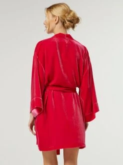 Samt Kimono DANY Von Vivis Mit Seide -Pink Zebra morgenmantel kurz seidensamt v00038 dany geranio rot vivis