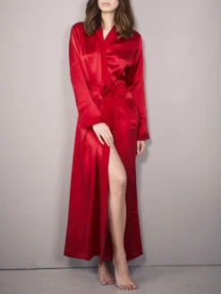 100% Seide Morgenmantel Lang KLASSIK SATIN Von Eva B. Bitzer 12 100% Seide Morgenmantel Lang KLASSIK SATIN Von Eva B. Bitzer -Pink Zebra morgenmantel lang 27319873 klassik satin rot eva bitzer 3