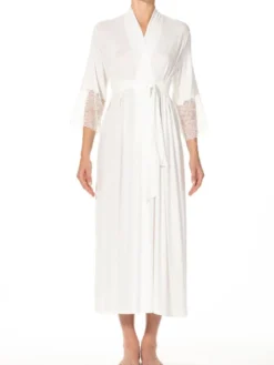 Morgenmantel BEATRICE Sahneweiß Aus Modal Von Imec -Pink Zebra morgenmantel lang modal panna beatrice 72191 imec 1