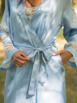 Morgenmantel Lang MARJOLIE No. 6 Von Marjolaine -Pink Zebra morgenmantel lang seide 3mar2201 hellblau weiss marjolaine 3 7