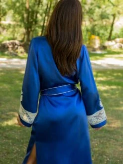 Morgenmantel Lang MARJOLIE No. 6 Von Marjolaine -Pink Zebra morgenmantel lang seide 3mar2201 royalblau weiss marjolaine 3 7