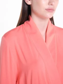 Modal Morgenmantel BASIC Lang Oder Kurz Von Verdiani -Pink Zebra morgenmantel modal coral 4942 verdiani woman 3 1 1