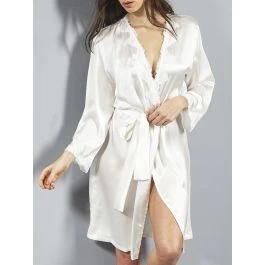 Seide Morgenmantel SATIN + LACE Kurz Von Eva B. Bitzer 3 Seide Morgenmantel SATIN + LACE Kurz Von Eva B. Bitzer