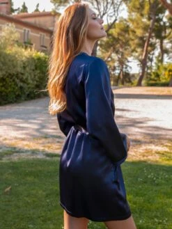 100% Seide Morgenmantel SOIE LASER Satin Von Marjolaine 35 100% Seide Morgenmantel SOIE LASER Satin Von Marjolaine -Pink Zebra morgenmantel seide kurz dunkelblau laser 0036 marjolaine 8 1