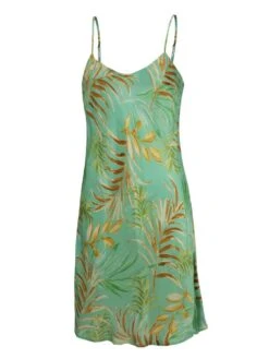 100% Seide Nachthemd LEANDRA Blättermuster Von Eva B. Bitzer -Pink Zebra nachthemd 12312678 80beach.green eva bitzer 1 1