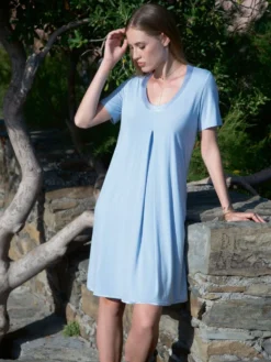 Modal Nachthemd SUMMER CIELO No. 2 Himmelblau Von Chiara Fiorini -Pink Zebra nachthemd hellblau cfl2207 chiara fiorini 1