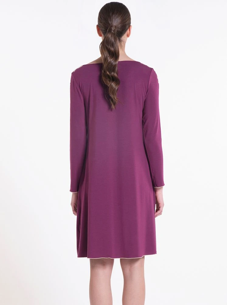 Modal Langarm Nachtkleid PRUGNA Violett Von Verdiani 6 Modal Langarm Nachtkleid PRUGNA Violett Von Verdiani – Bild 4