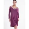 Modal Langarm Nachtkleid PRUGNA Violett Von Verdiani 2 Modal Langarm Nachtkleid PRUGNA Violett Von Verdiani -Pink Zebra nachthemd modal pflaume 4828 verdiani 4