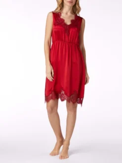 Seide Nachthemd PRIYA Rot Von Vivis -Pink Zebra nachthemd priya v00747 vivis
